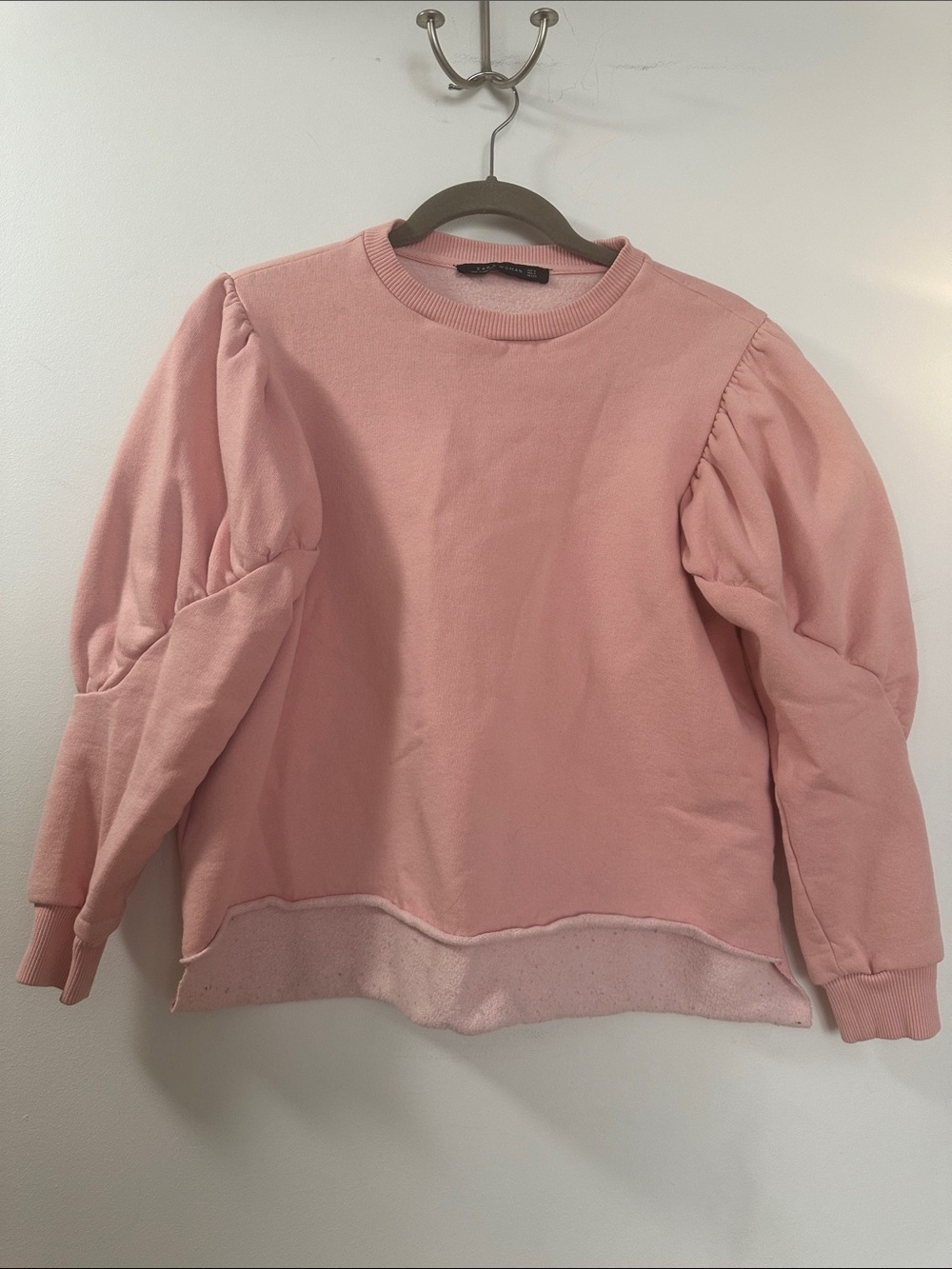Zara Woman Soft Blush Pullover Sweatshirt